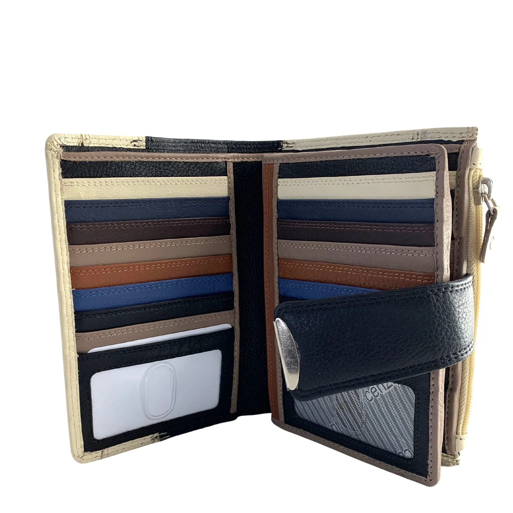 ZMX09 ~ Funky Multi-colour Ladies Leather Wallet